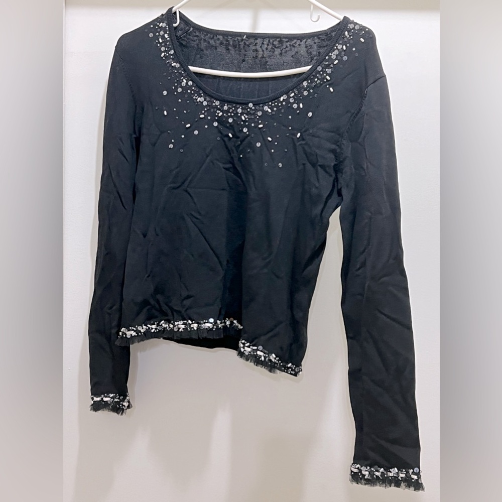 Black festive sweater, great for holidays